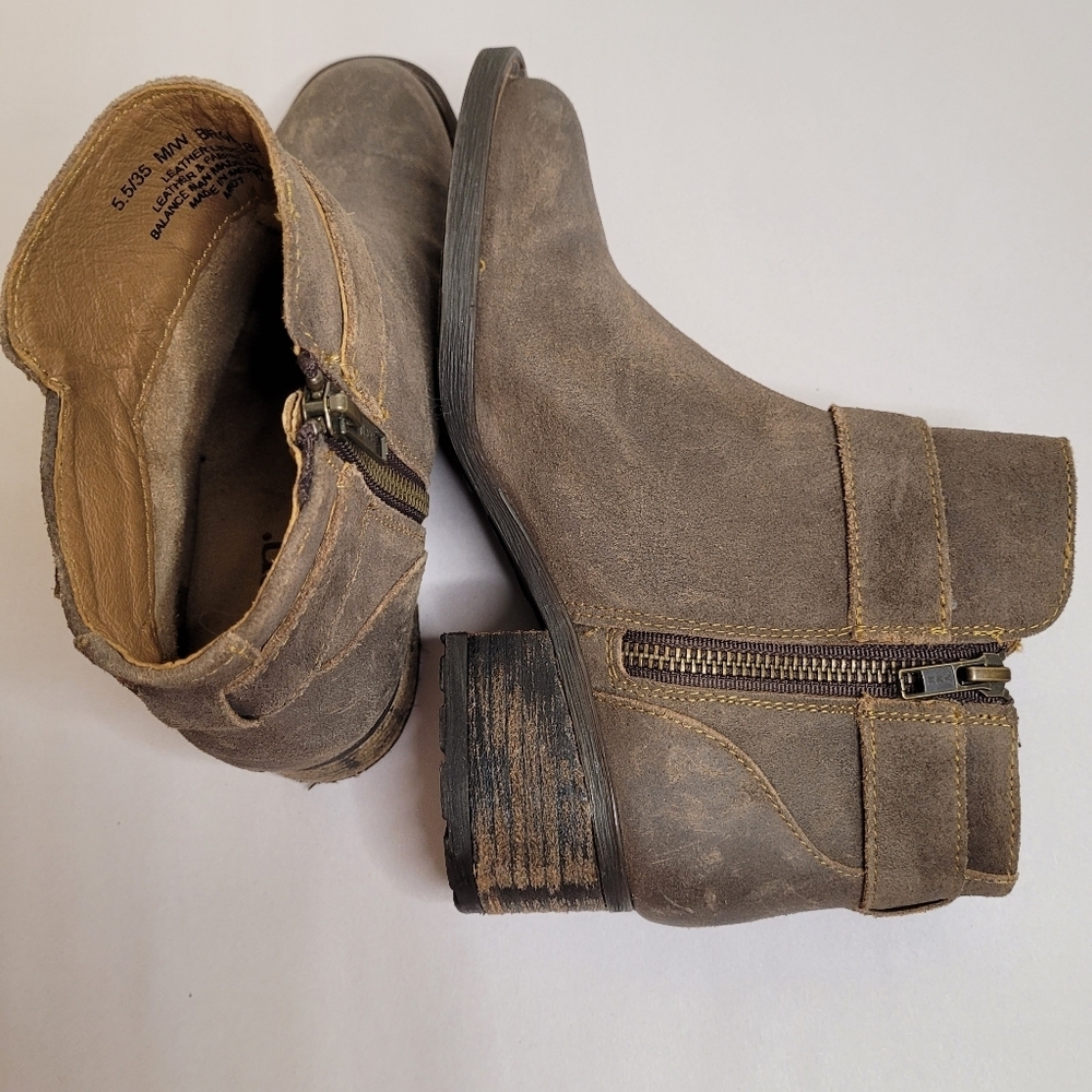 Born Morocco Brown Leather Ankle Boots Size 5.5 - Picture 8 of 11